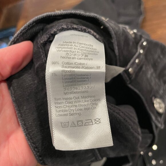 Madewell Sz 30 Curvy '90s Straight Jean High Rise Black Studded NM273 - Picture 8 of 8